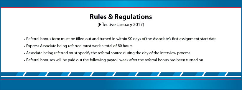 Cash Referral Bonus Rules - Florida 2017